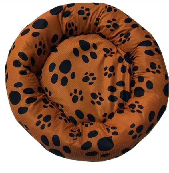 TURKUAZ AKAVARYUM SİMİT KEDİ YATAĞI 50x50x15cm (TURUNCU RENK) - 3