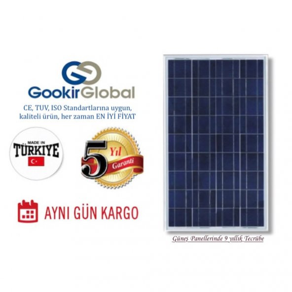 75 Watt Güneş Paneli - Solar Panel - TÜRK MALI - Hep en iyi Fiyat