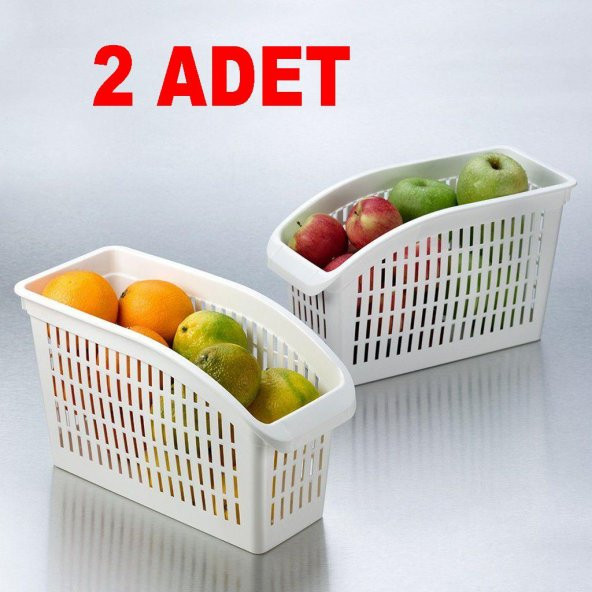 2 Adet Buzdolabı İçi Sebze Meyve Düzenleyicİ Beyaz