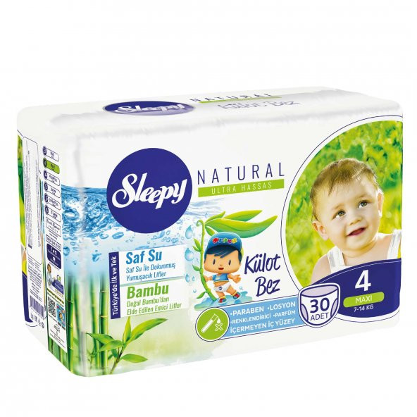 Sleepy Natural Külot Bez 4 Numara Maxi (7-14 Kg) 30 Adet