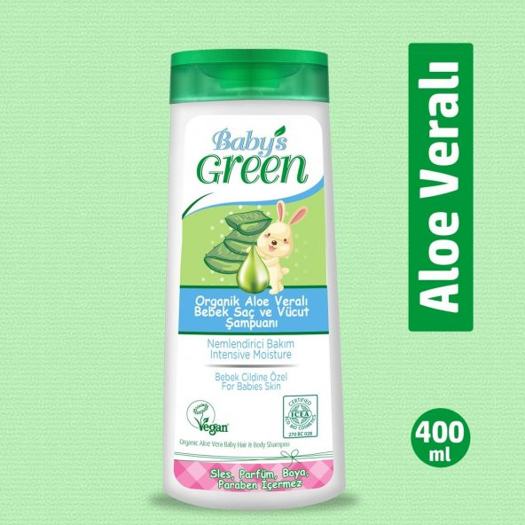 Organik Aloe Veralı Bebek Saç ve Vücut Şampuanı - 400 ml