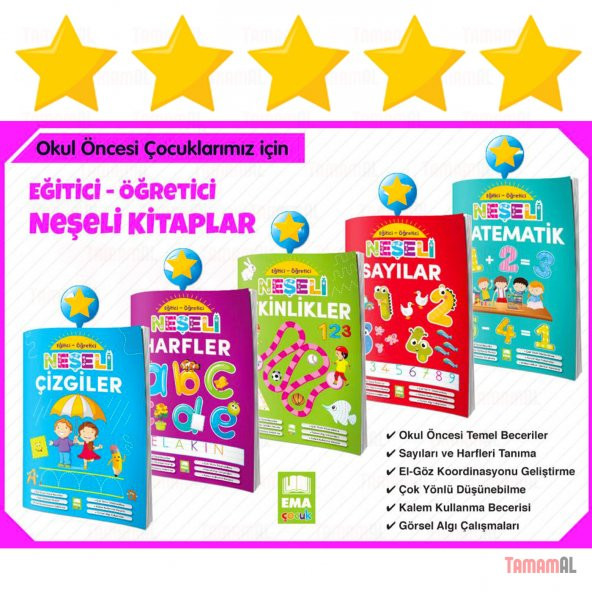 NEŞELİ HARFLER EĞİTİCİ ve ÖĞRETİCİ (Elakin) ÇİZGİ ALIŞTIRMALARI - 6