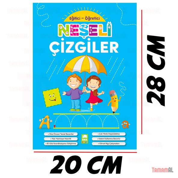 NEŞELİ ÇİZGİLER EĞİTİCİ ve ÖĞRETİCİ ÇİZGİ ALIŞTIRMALAR - 2