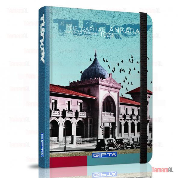 GIPTA TURKEY GÖRSELLİ LASTİKLİ CİLTLİ DEFTER ÇİZGİLİ 120YP 2718 - 4