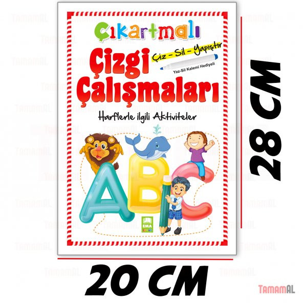 ÇIKARTMALI ÇİZGİ ÇALIŞMALARIM ÇİZ SİL YAPIŞTIR SAYILAR HARFLER - 4
