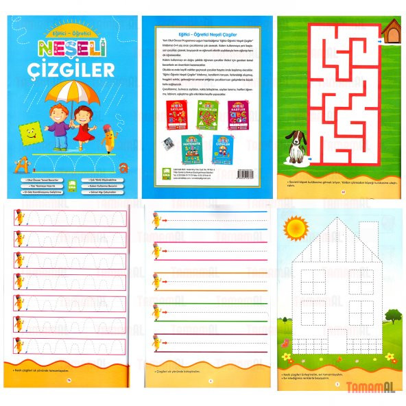 NEŞELİ ÇİZGİLER EĞİTİCİ ve ÖĞRETİCİ ÇİZGİ ALIŞTIRMALAR - 7