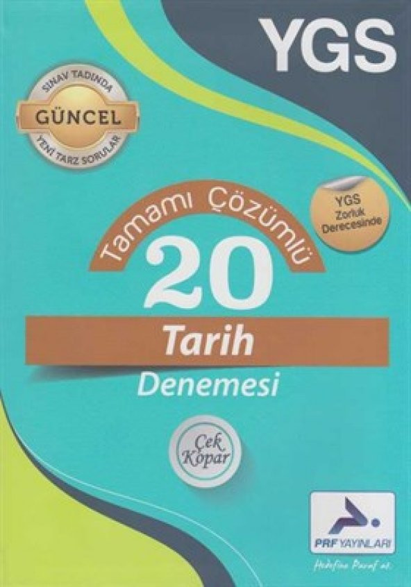Paraf Yayınları YGS Tamamı Çözümlü 20 Tarih Denemesi