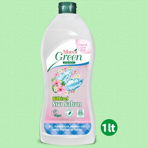 Mom's Green Organik Çiçek Özlü Bitkisel Sıvı Sabun - 1 lt