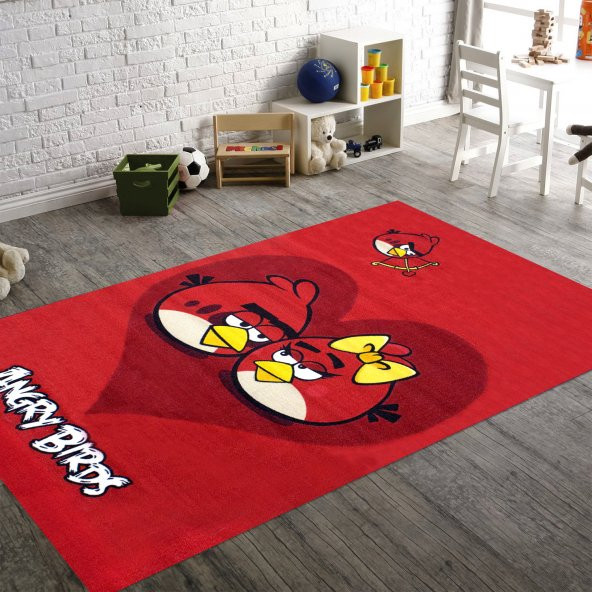 Merinos Halı Lisanslı Angry Birds Big Heart Çocuk Halısı 133x190