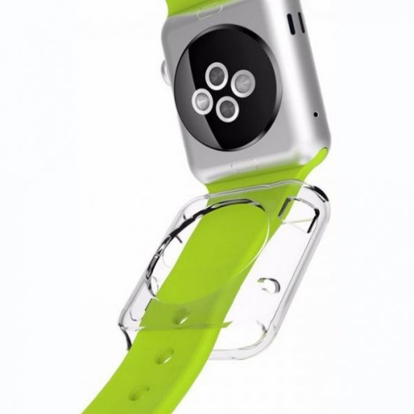 Apple Watch Series 3 GPS 44 mm 44mm Kılıf Silikon 360 İnce Şeffaf