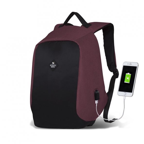 My Valice Smart Bag SECRET Usb Şarj Girişli Notebook Sırt Çantası