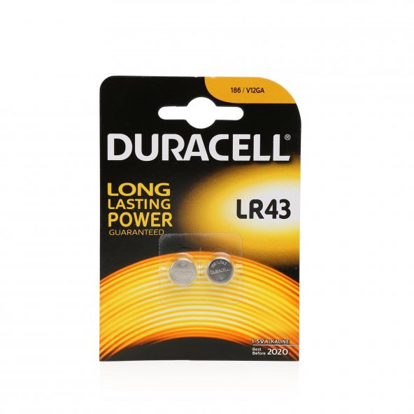 Duracell Alkalin Düğme Pil LR43 1,5 Volt 2li Paket