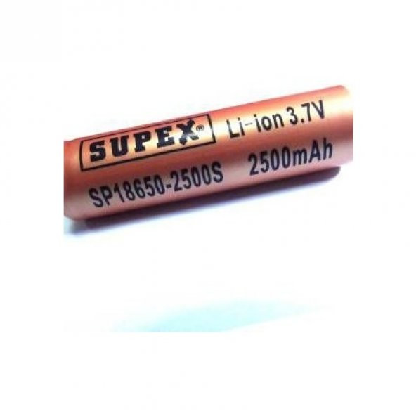 Supex 18650 Şarjlı Pil 2500 Mah