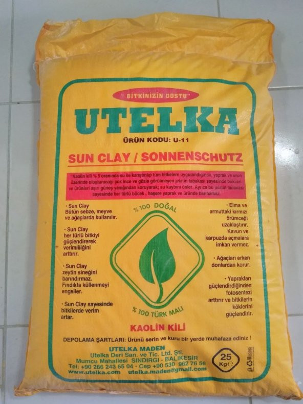 Utelka Kaolin Kili - Bitkileri Güneş Yanığından Korur 5 kg