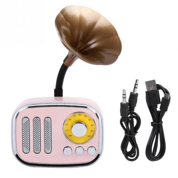 HS67 Nostaljik Mini Dekor Retro Gramofon Bluetooth/FM Radyo - 3