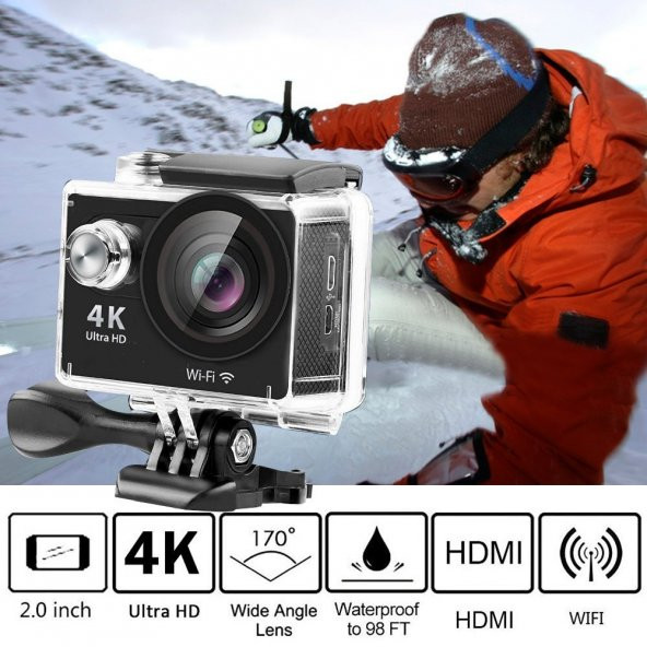 AngelEye KS-504 Authentic H9 4K Ultra HD Wifi 2 inç Aksiyon Kamer
