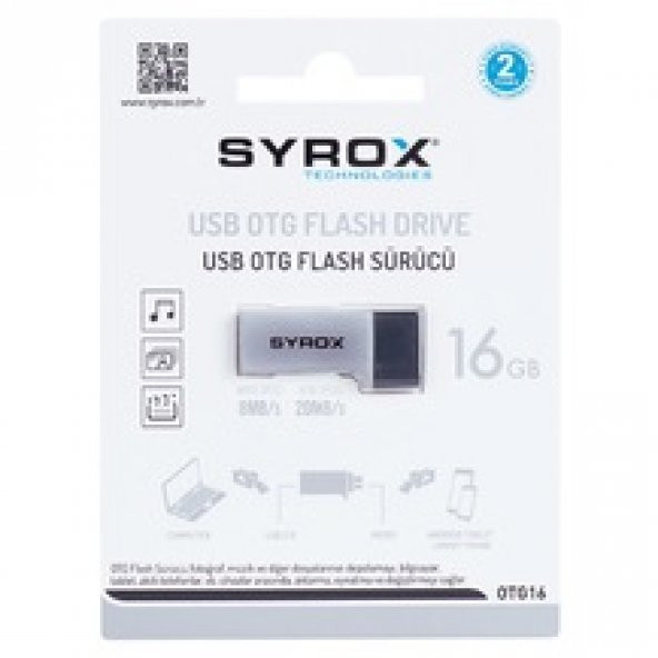 Syrox Micro Usb + Usb Flash Bellek Otg 16gb Otg 16