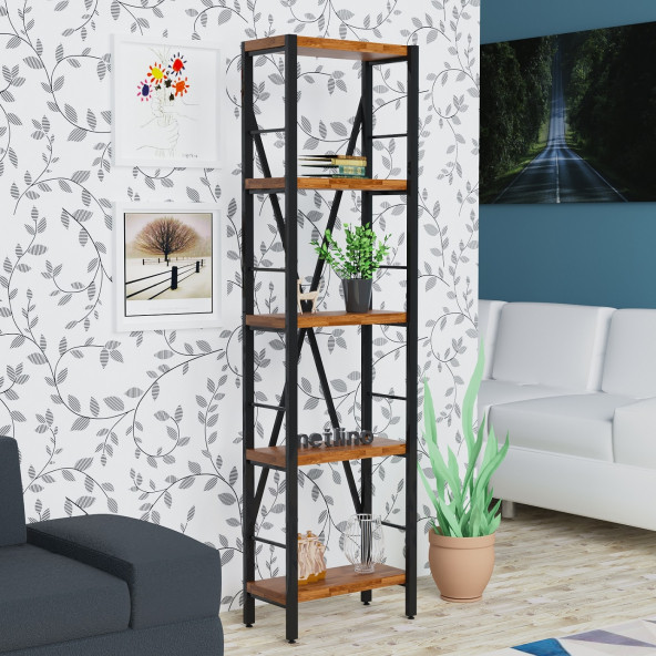 Metal Ahşap Kitaplık Seti Ofis Büro Raf K002 - 2