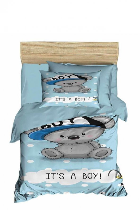 Dijital Baskılı 3d Bebek Nevresim Takımı Bear Boy Su Yeşili - 2