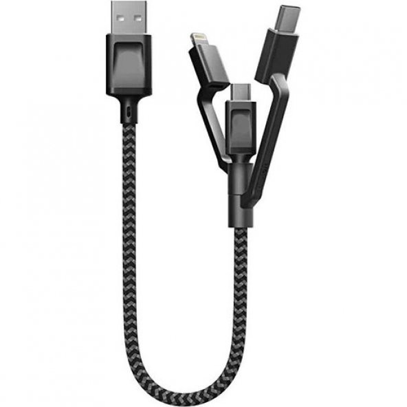 Fonemax 3in1 Lightning Type-C Micro USB to USB 2.0 Şarj Kablosu
