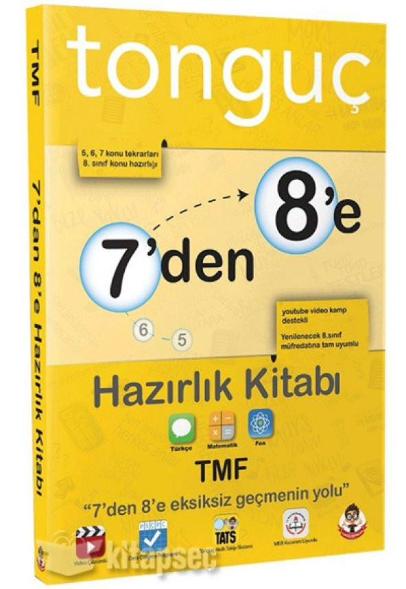 7 den 8 e Türkçe Matematik Fen Bilimleri Hazırlık Kitabı Tonguç Akademi