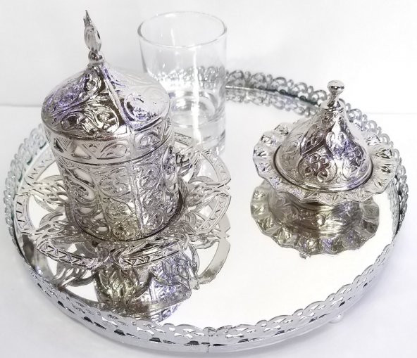 Gümüş Kaplama Osmanlı Damat Kahve Takımı