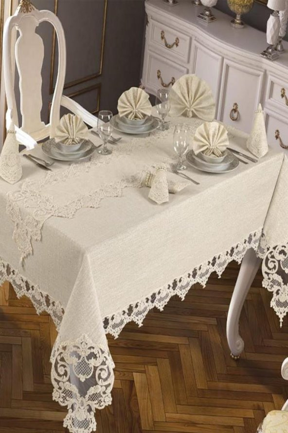 Duru Masa Örtüsü 26 Parça Krem - Resim 2