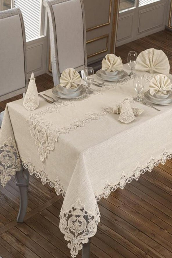 Miray Masa Örtüsü 26 Parça Krem - 2