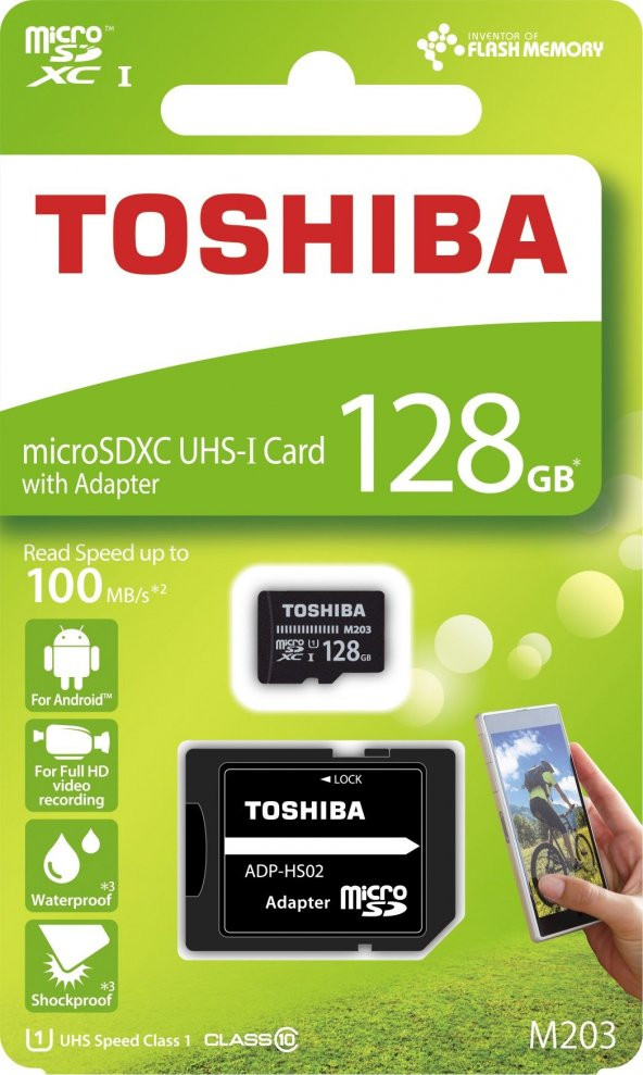TOSHIBA 128GB SDXC 100MB/s Class 10 UHS-I Micro SD Kart THN-M203K1280EA