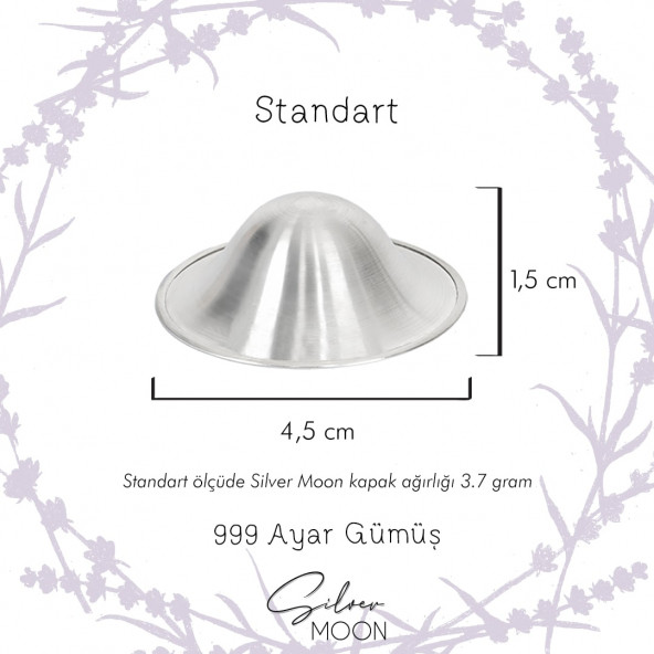 Silver Moon 999 Gümüş Kapak Göğüs Ucu Koruyucu Saf 999 Ayar - 6