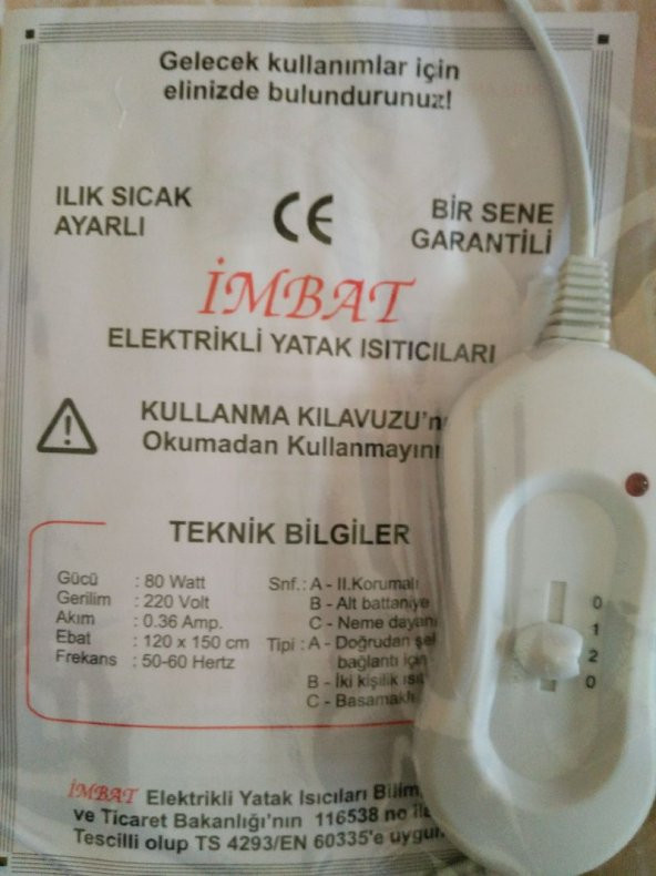 İmbat Çift Kişilik Elektrikli Battaniye - 3