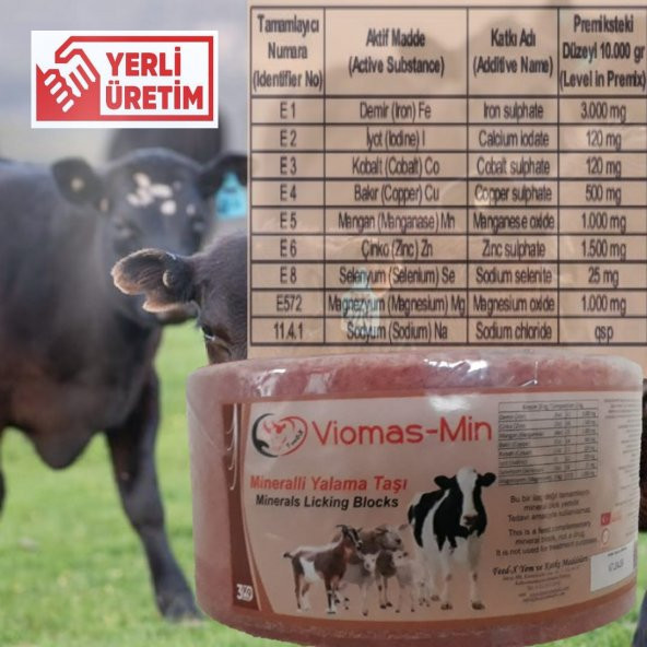 VIOMAS MİNERALLİ YALAMA TAŞI 8 x 3KG - 4