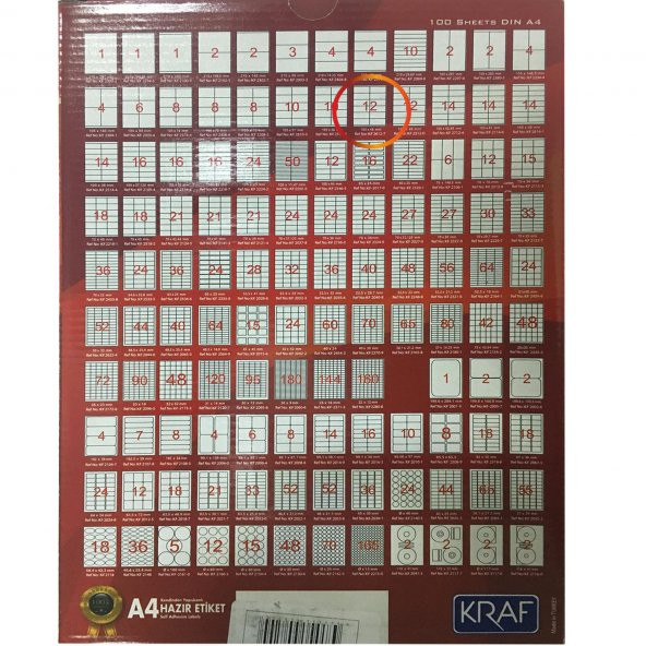 KRAF LASER ETIKET 2612 105x48 (12x100=1200) - 2