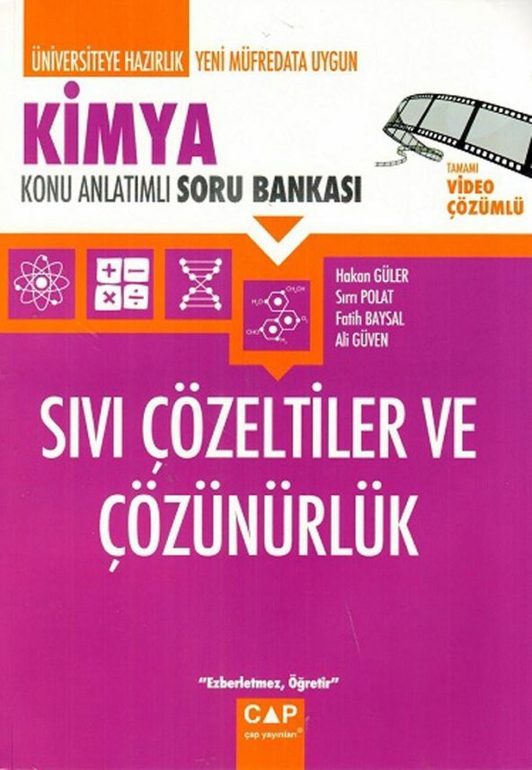 Çap Yayınları Kimya Sıvı Çözeltiler ve Çözünürlük Konu Anlatımlı Soru Bankası