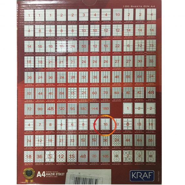 KRAF LASER ETIKET 2016 99x34 (16x100=1600) - 2