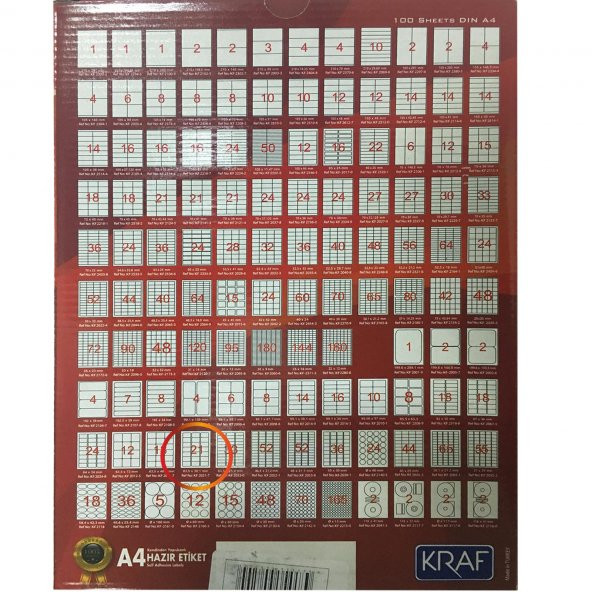 KRAF LASER ETIKET 2021 63x38 (21x100=2100) - 2