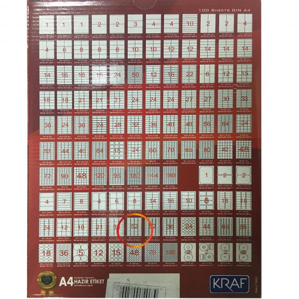 KRAF LASER ETIKET 2052 46x21 (52x100=5200) - 2