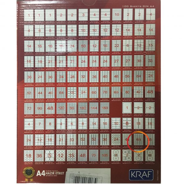 KRAF LASER ETIKET 2065  38.1x21.2 - 2