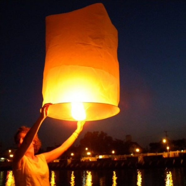 Dilek Feneri Dilek Balonu Uçan Romantik Fener Gece Gökyüzü(50ADET