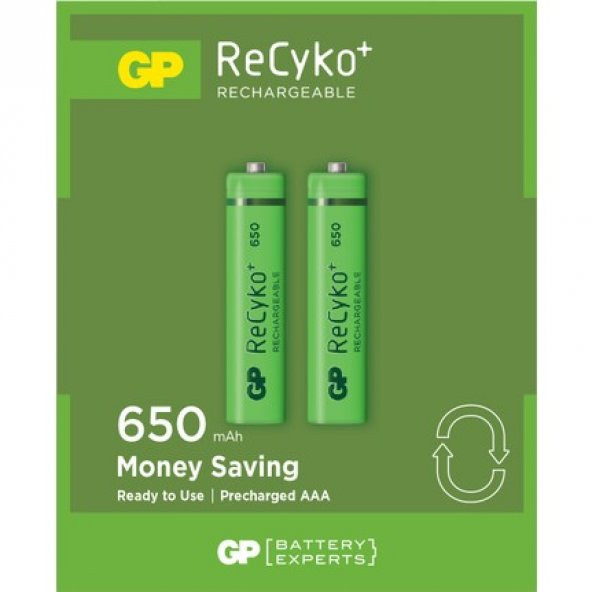 Gp Power 2'li ReCyko 650 Serisi Şarjedilebilir AAA İnce Pil