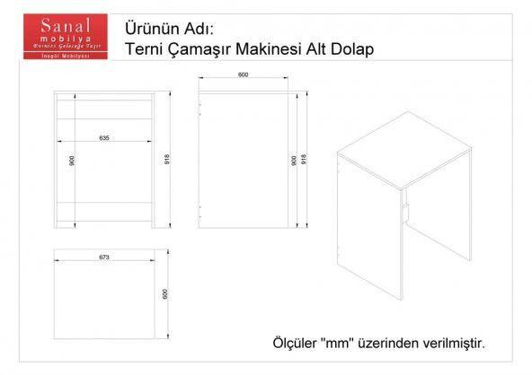 HOMS SÖĞÜT ÇAMAŞIR MAKİNESİ DOLABI ALT MODÜL (P. BEYAZ) - 2