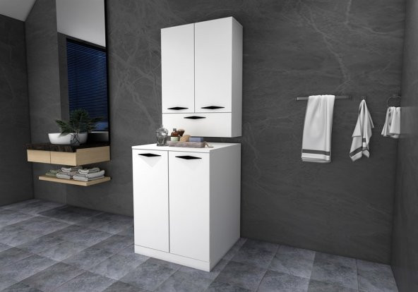 MOBAKS TOPKAPI ÇAMAŞIR MAKİNESİ DOLABI ALT  ÜST MODÜL SET - 2