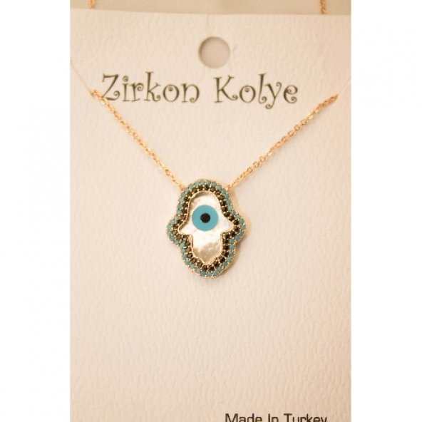 El Figürlü Zirkon Taşlı Kolye - 2