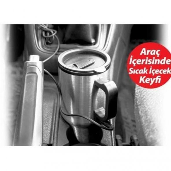 Araç İçi Su Isıtıcı Termos Kupa Bardak Oto Isıtıcısı Çakmaklık Gi - 9