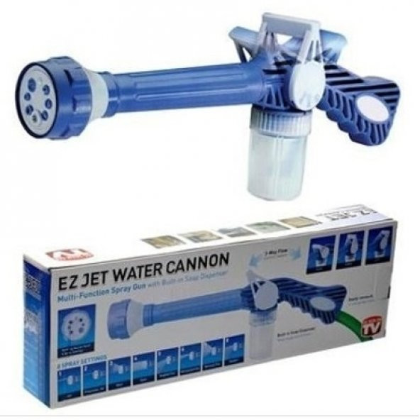 8 Fonksiyonlu EzJet Water Deterjanlı Basınçlı Yıkama Su Tabancası