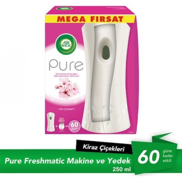 Air Wick Pure Oda Kokusu Freshmatic Makine + Yedek Kiraz Çiçekleri