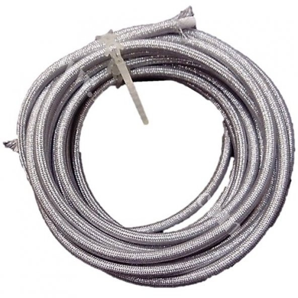Örgülü Kablo Gri-Gümüş Renk Kumaş Kablo 1 M