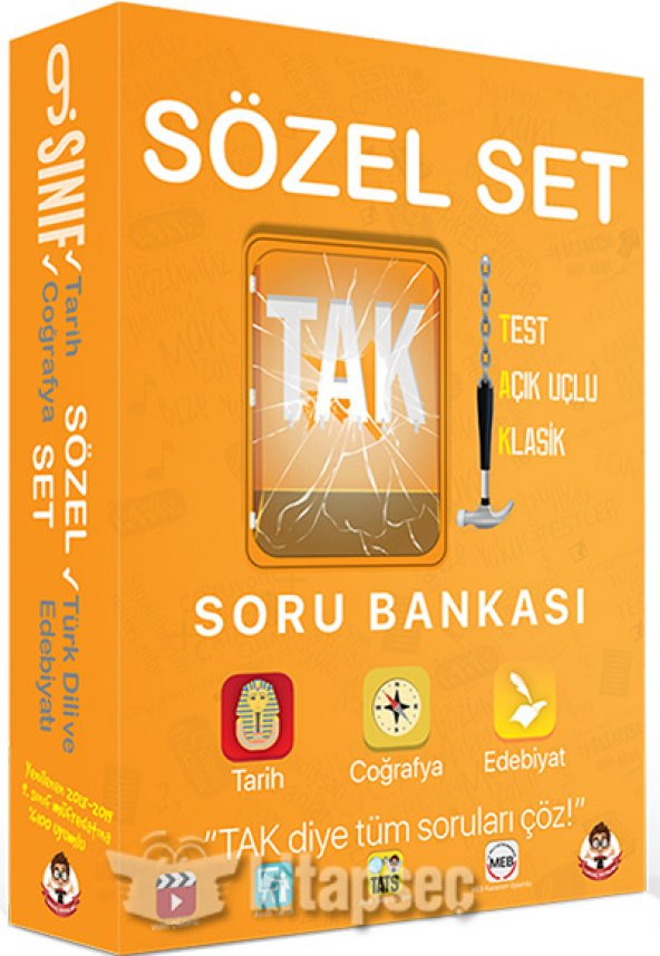 9. Sınıf TAK Soru Bankası Sözel Set Tonguç Akademi