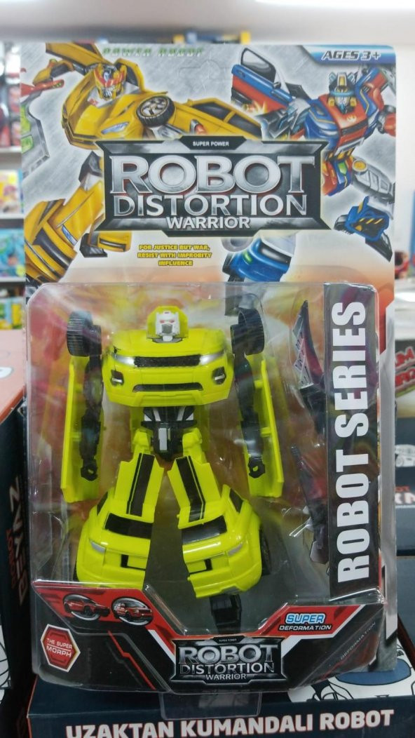 Land Rover Robota Dönüşen 20 cm Araba Transformers Sarı - 2