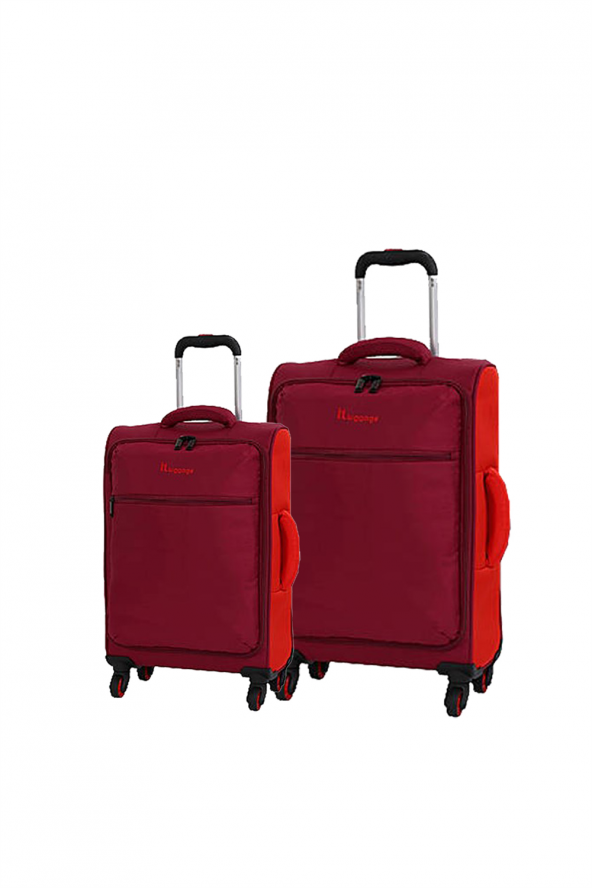 IT Luggage 02232 Kırmızı 2li Kumaş Valiz Seti (Kabin + Orta)